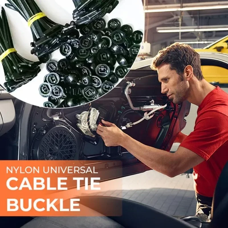 Nylon Cable Ties 500/10 Pcs Nylon Universal Cable Tie Buckle Heavy Duty Self-Locking Multipurpose Plastic Tool