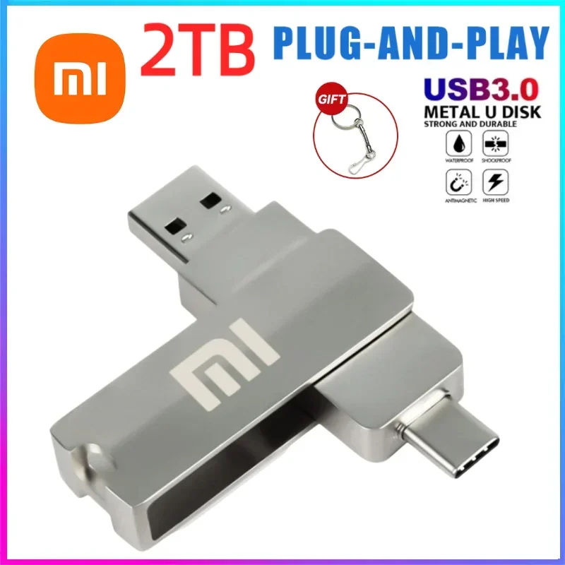 Xiaomi USB 2TB OTG Metal USB 3.0 Pen Drive Key 1TB 512GB Type C High Speed Pendrive Mini Flash Drive Memory Stick Waterproof,pen drive,usb flash drive,flash drive