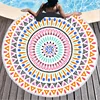Microfiber Mandala Abstract Pattern Beach Towel Round Large Watercolor Quicksand Yoga Towel With Tassel Beach Mat Blanket Cover 6