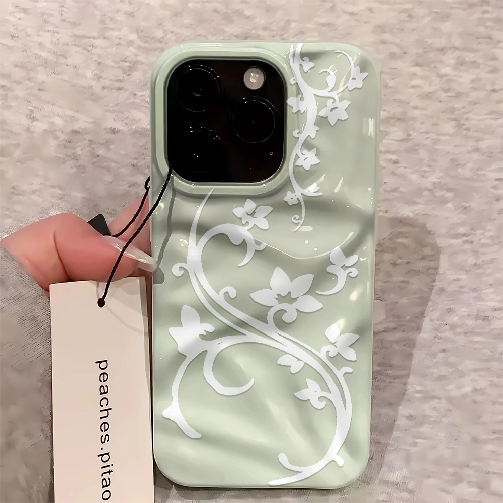 รูปสินค้า เคสซิลิโคนลายดอกไม้สีชมพู ปกป้อง iPhone ได้ทุกรุ่น