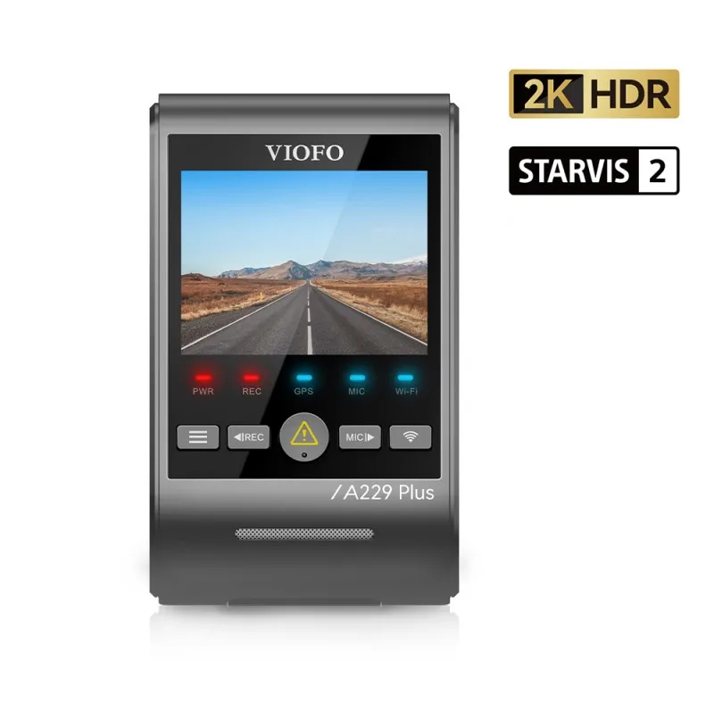 VIOFO-Câmera Dash com SONY STARVIS, A229 PLUS, DVR, gravador de vídeo 2K HDR, 5GHz, WiFi, GPS, controle de voz, 2 sensores, visão noturna