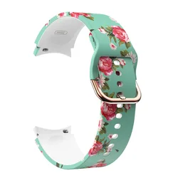 Versatile Silicone Watch Strap - Premium Wristband Accessory for Galaxy 6-6 Classic (Blue pink flower)