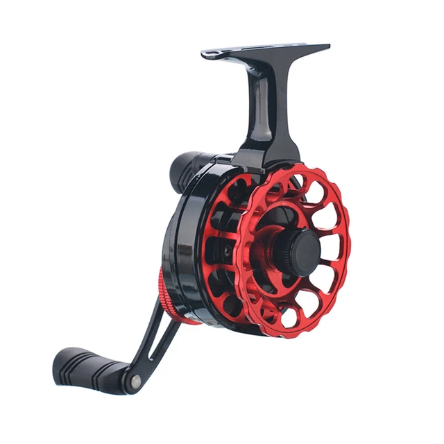Inline Ice Fishing Reel CNC Aluminum Spool Left or Right Handed 5 Ball  Bearings