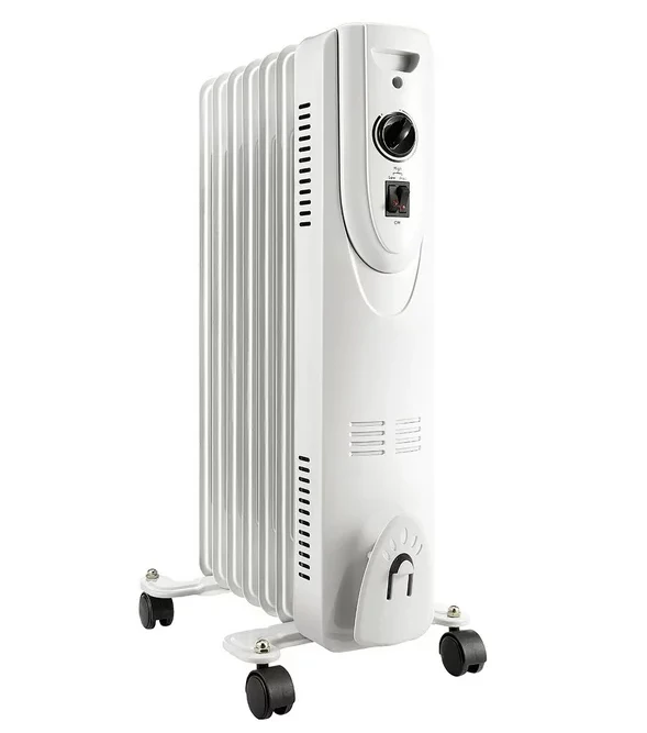 

1500W portable oil-filled radiator | Quiet heater for bedroom, office and living room | easy sliding casters