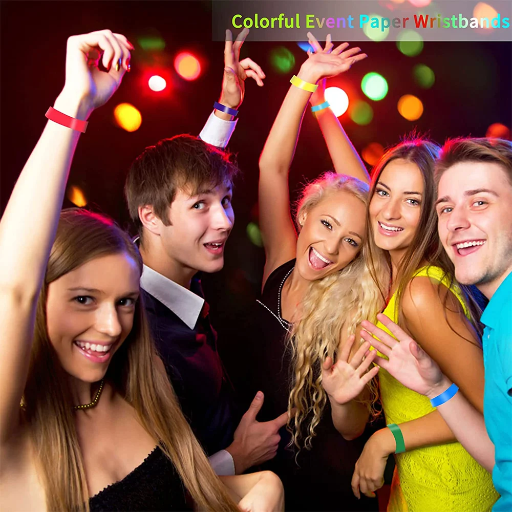 300 Counts Paper Wrist Bands Waterproof Hand Bands for Events Concert Wristbands paper wristbands
