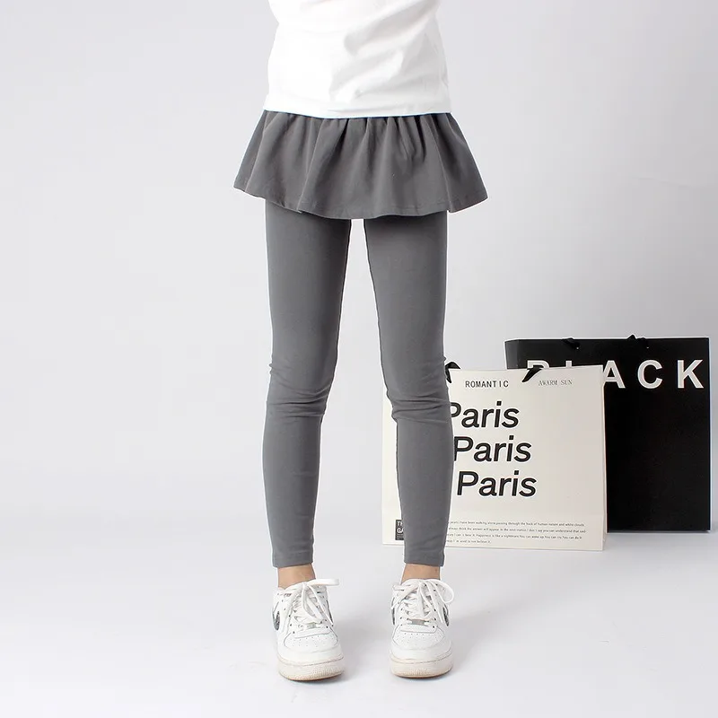 Girls School Uniform Pants Ruffle Warm Skirt Leggings Toddler Girl Stretchy Cotton Pantskirt Children Pants Tights Kids Clothes