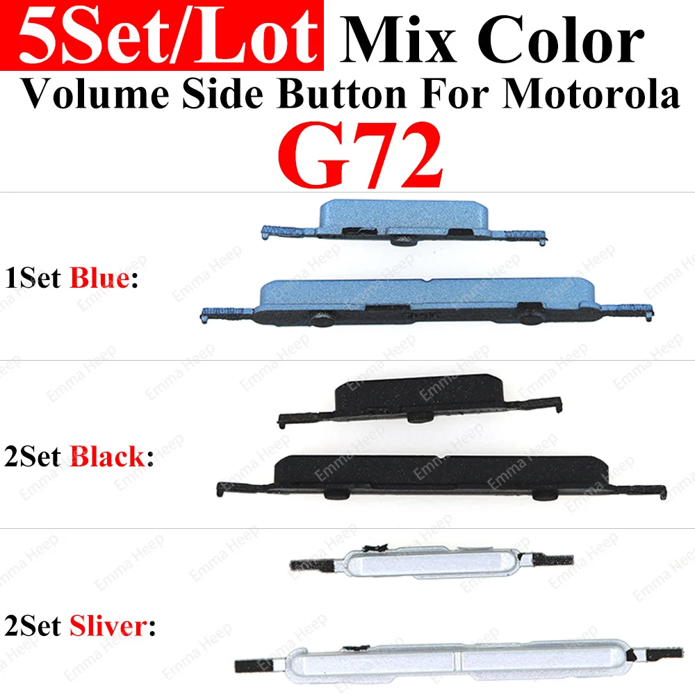 Enhanced Power & Volume Side Button Replacement Set (5-Pack) - Universal Fit