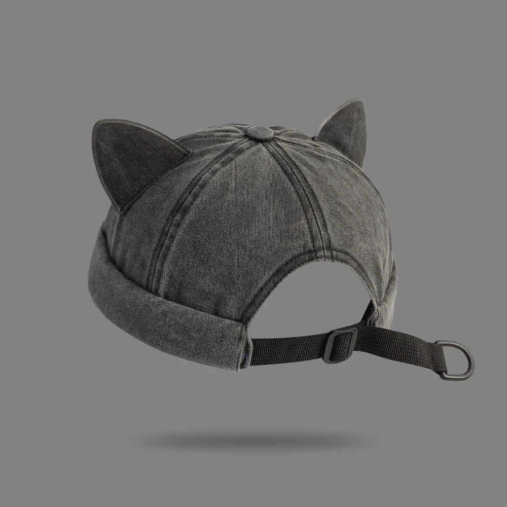 Chic Cat Ears Brimless Cotton Beanie – Unisex Casual Style