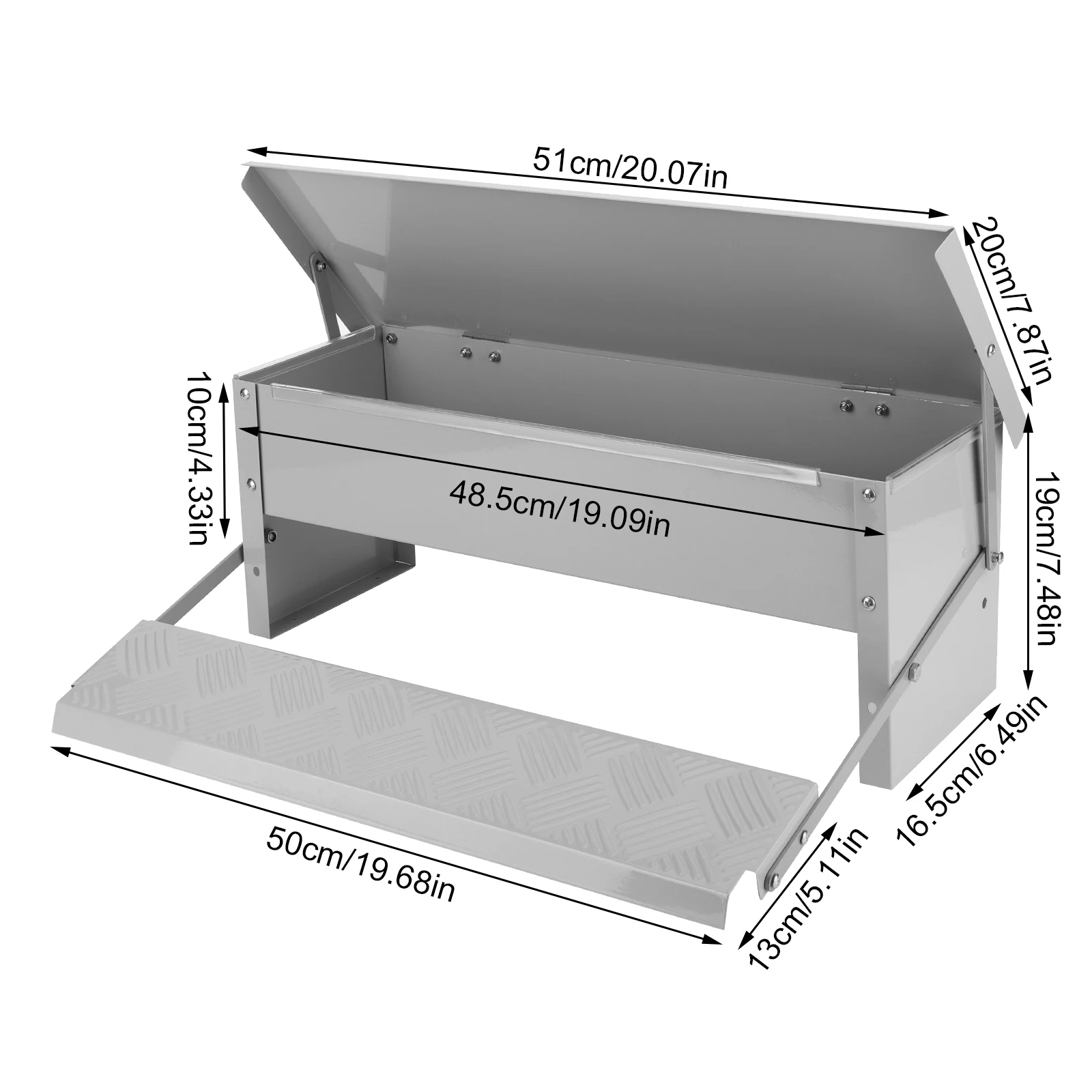 Treadle Chicken Feeder with Weatherproof Lid Rat Proof Chicken Feeder Suitable for Chicken Bantams Poultry Pheasants Etc