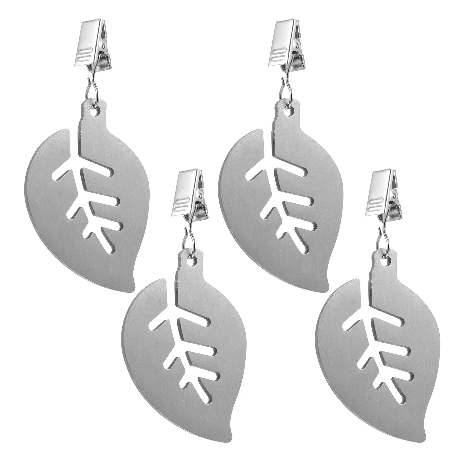 

4pcs Table Weights Hangers Stainless Steel Tablecloth Clips Table Cover Weights Table Clip Clamps for Kitchen Garden Party