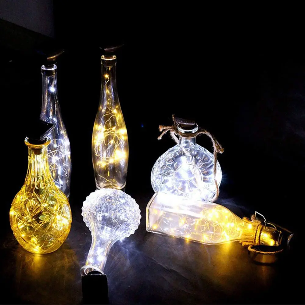 Wine Bottle Light Wine Bottle Lamp Diamond Shape Solar Night Light Starry for Wedding Party Decor Fairy Copper Wire String