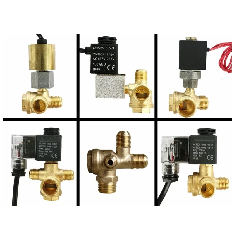 Silent Oil-Free Air Compressor Electromagnetic Check Valve Accessories 220V380V Solenoid Valve Power Off Pressure Relief 1X air compressor valve accessories