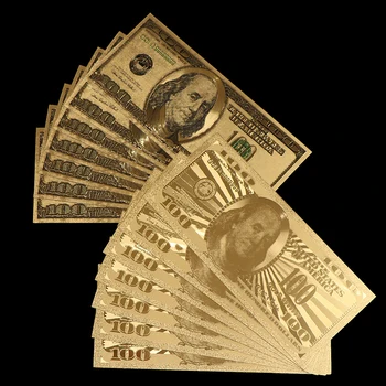 골드 지폐 골드 지폐 다채로운 기념 동전, 금박 동전, $100, 1PC