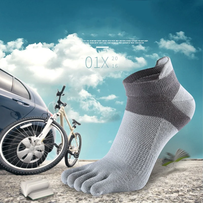 Calcetines de algodón puro con cinco dedos para hombre, medias deportivas  transpirables, cómodas, antifricción, EU 39-46 - AliExpress