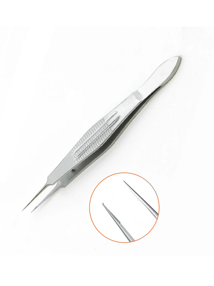 Micro Devices Ophthalmic Instruments Titanium Alloy110mm Bend Platform Tweezers Line Tweezers Cosmetic Surgery Tools