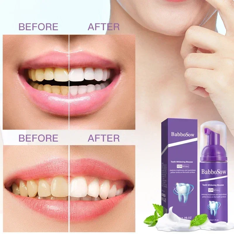 New50mlToothpasteMousseV34TeethCleaningWhiteningToothpaste