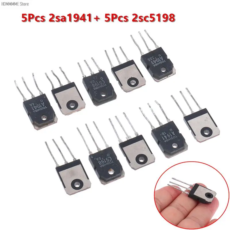 

10PCS=5pair 2SC5198 2SA1941 TO-3P Transistor Original Authentic Home Power Tools Original Disassembled Power Amplifier Pair Tube