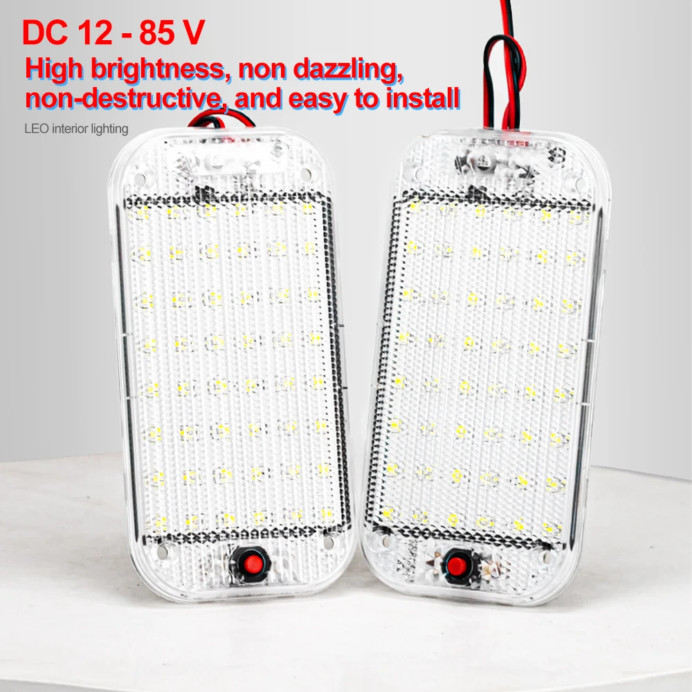 12V-80V 48/72 Led Interni Light Bar Strip Light Con Interruttore Led Car Interior Lamp Lighting Camper Bus Rv Boat Roof Light 24V