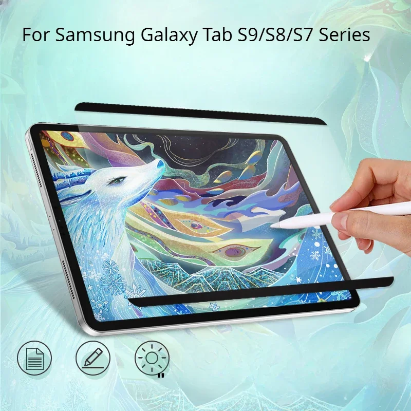 Protetor de Tela Magnética para Samsung Galaxy Tab s9 s8 s7 Plus Pintura Ultra Escrever Filme Fosco S7fe Lite