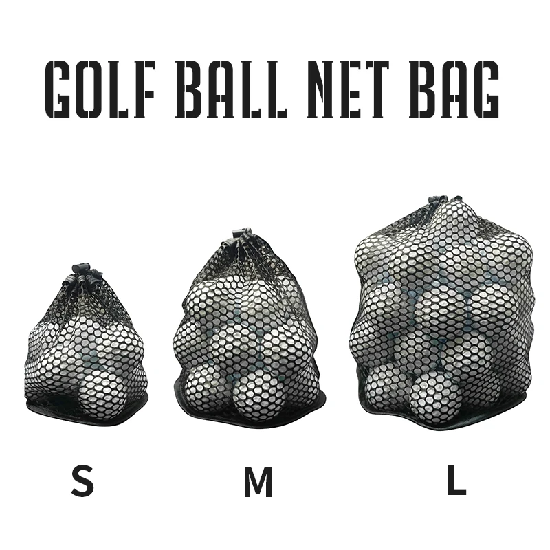 Golf Sports Mesh Net Drawstring Pouch for Ball Carrying - Nylon Golf & Tennis Bag Accessories