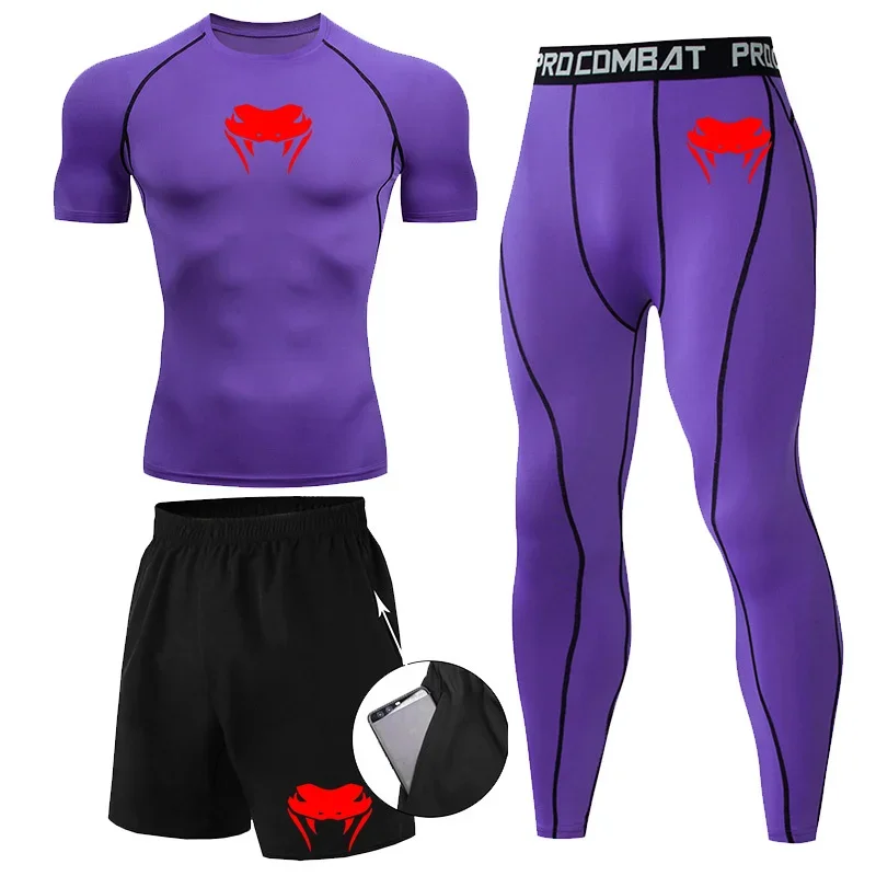 New MMA T-shirts+Pants Set Jiu jitsu Rashguard Men Bjj Muay Thai Jerseys Long Sleeve Boxeo Clothing Gym rshirt Tops Pants Shorts 5
