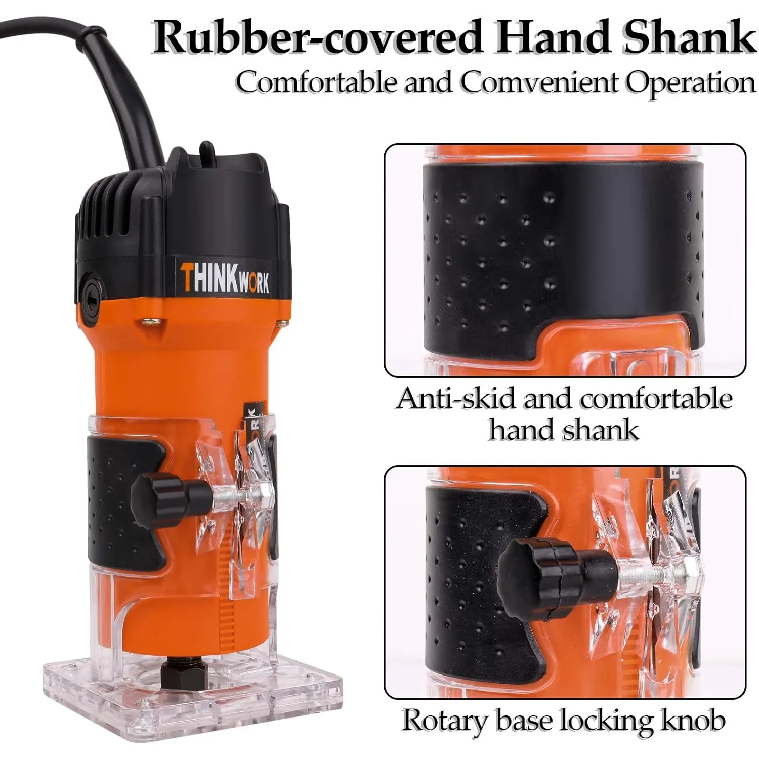 Compact Router, 6.5-Amp 1.25 HP Compact Wood Palm Router, Wood Trimmer with 15 pieces 1/4" Router Bits Set, 30000R/MIN