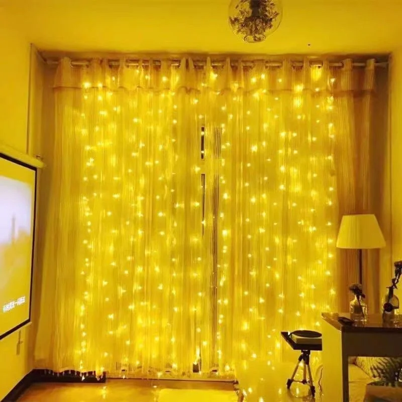 New Indoor Curtain Lights USB Powered 8 Modes LED Hanging String Lights Decor Christmas Tree Wedding Party Lighting Fairy Lights