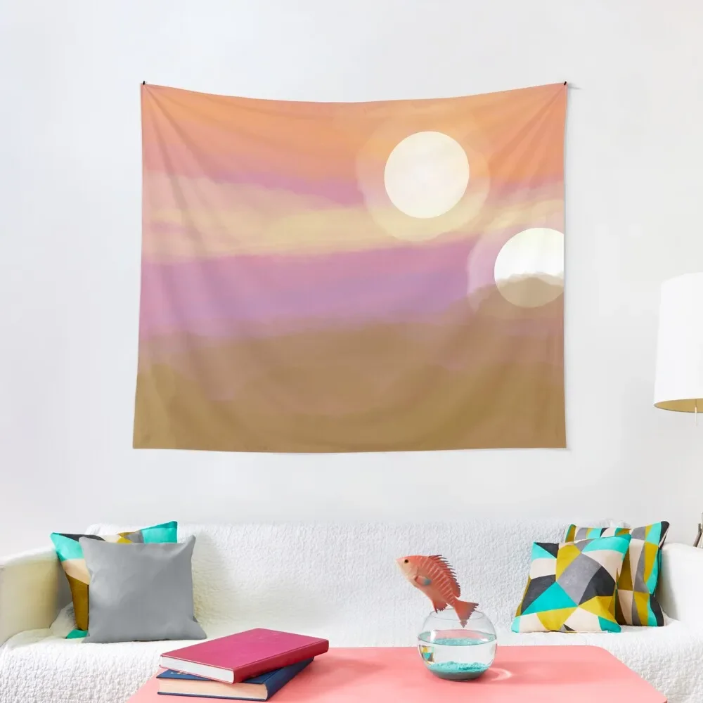 

binary sunset Tapestry Home Supplies Room Decoration Aesthetic Home Decorating Tapestry