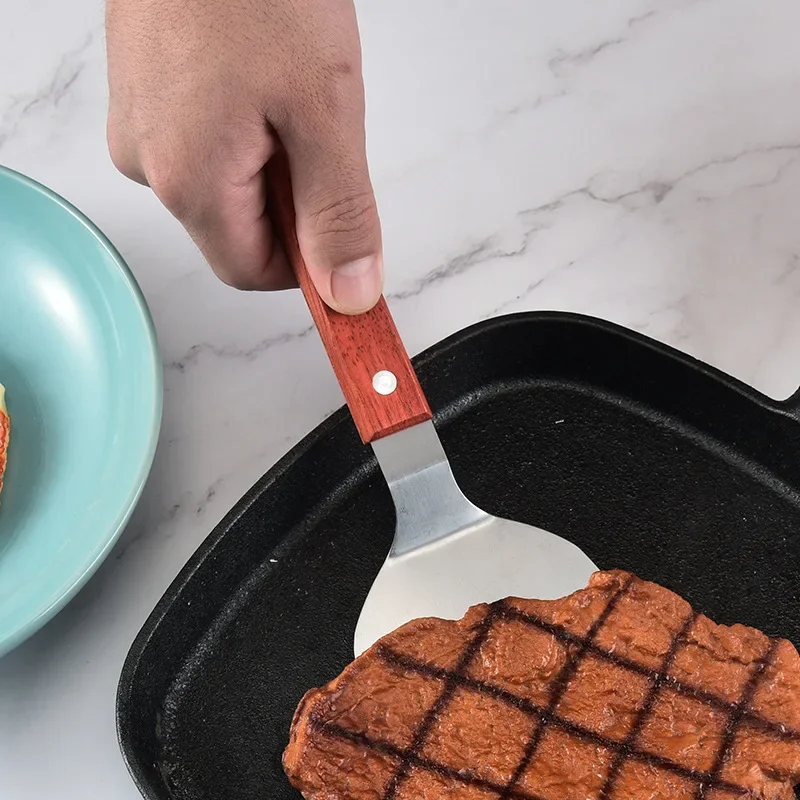 Kitchen Utensils Set Stainless Steel Spatulas Beef Meat Egg Kitchen Scraper Wide Pizza Shovel Non-stick Turners Food Lifters Fried Steak Shovel