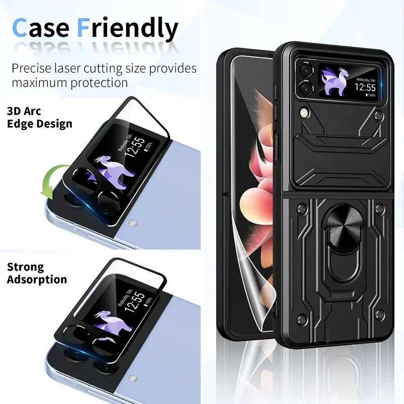 Soft Screen Protector and Tempered Glass Film for Front Screen and Camera Lens - Flexible Film Designed for Foldable Phones