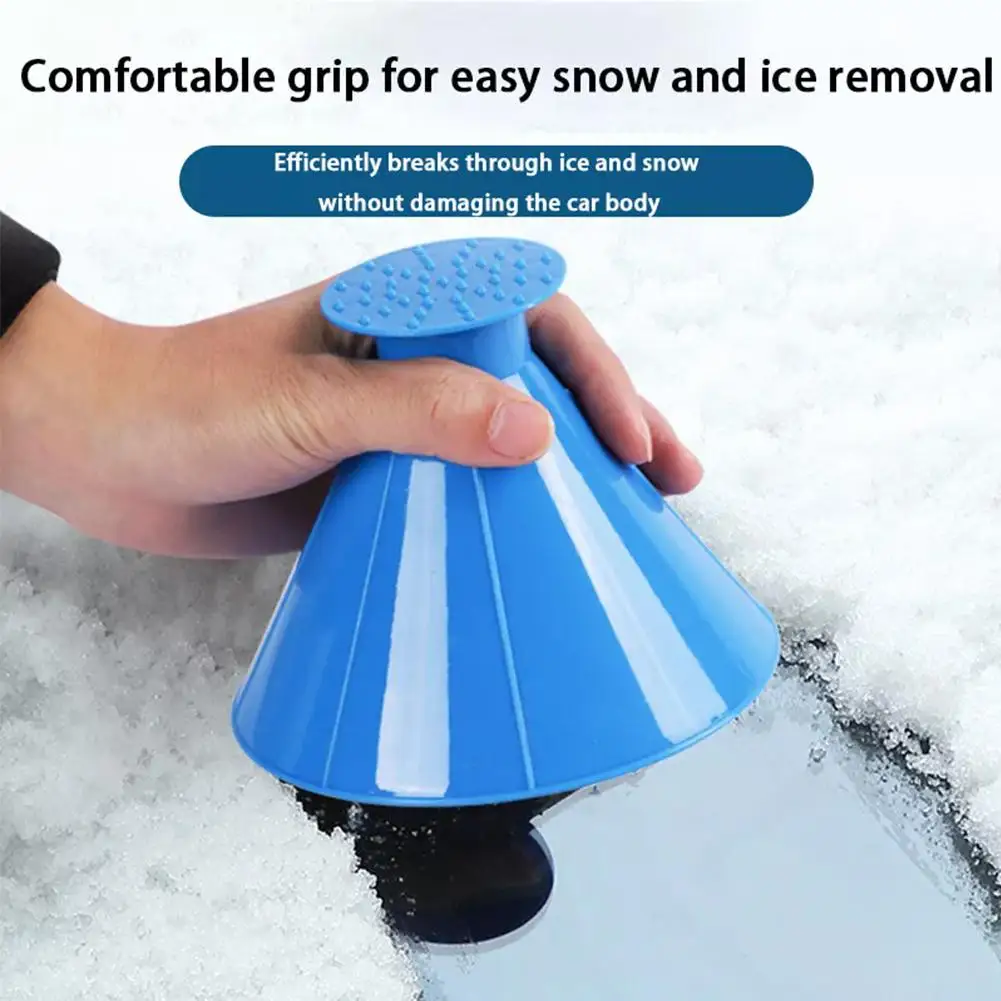 Car Window Windshield Magic Ice Scraper Oil Funnel Snow Remover Shovels Deicer Cone Tool Scraping A Round Deicing
