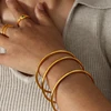 Simple Round Women's Stainless Steel Bracelet Rose Gold Color Silver 5 Sizes High Quality Gold-plated Bangle Jewelry Wholesale 2
