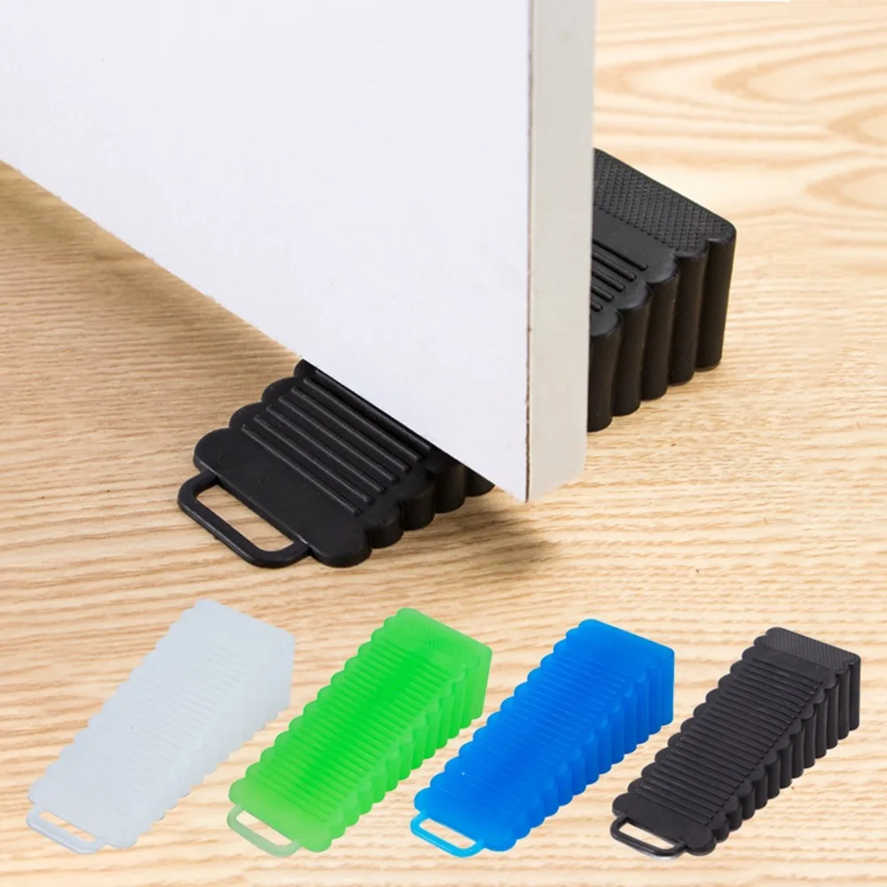 Rubber Hook Door Stopper Silicone Anti Collision Doorstop Hangable Type Floor Holder  Wall Protectors for Home Bedroom
