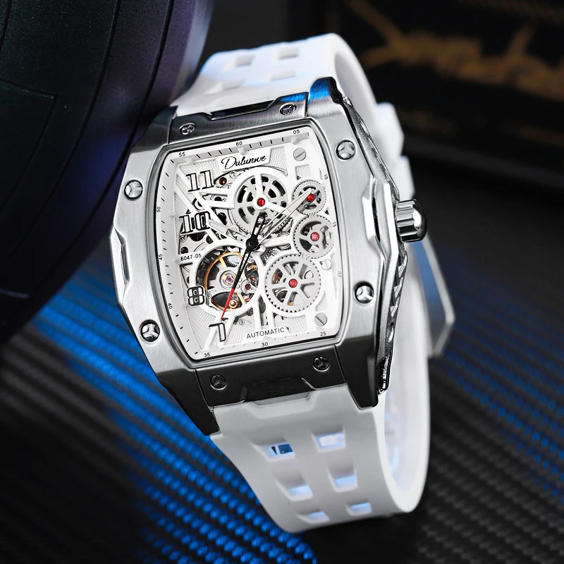 Watch for Men Skeleton Mechanical Sports Watches Men's Luminous Waterproof Automatic Wristwatch Steel Case Relogio Masculino
