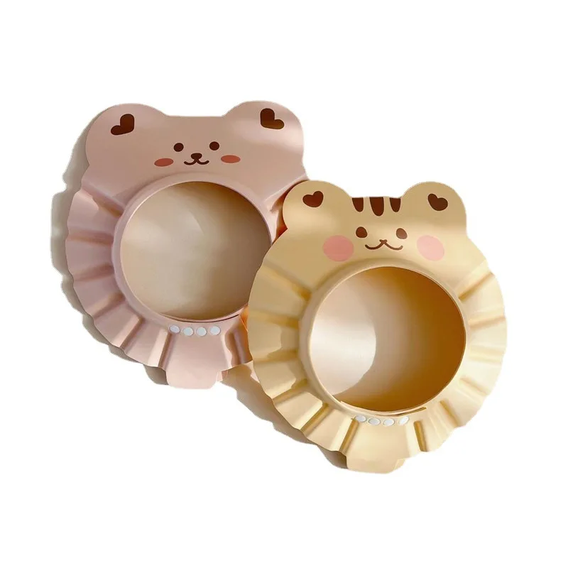 Baby Shower Cap Cartoon Bear Adjustable Hair Wash Hat for Kids Ear Children Shampoo Bathing Shower Protect Head Cover