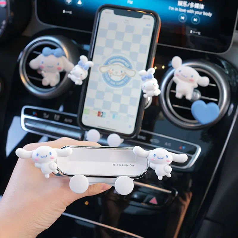 

Креативный держатель Sanrio Cinnamoroll для автомобиля, милый держатель для воздуха, аксессуары для гравитационного кронштейна навигации