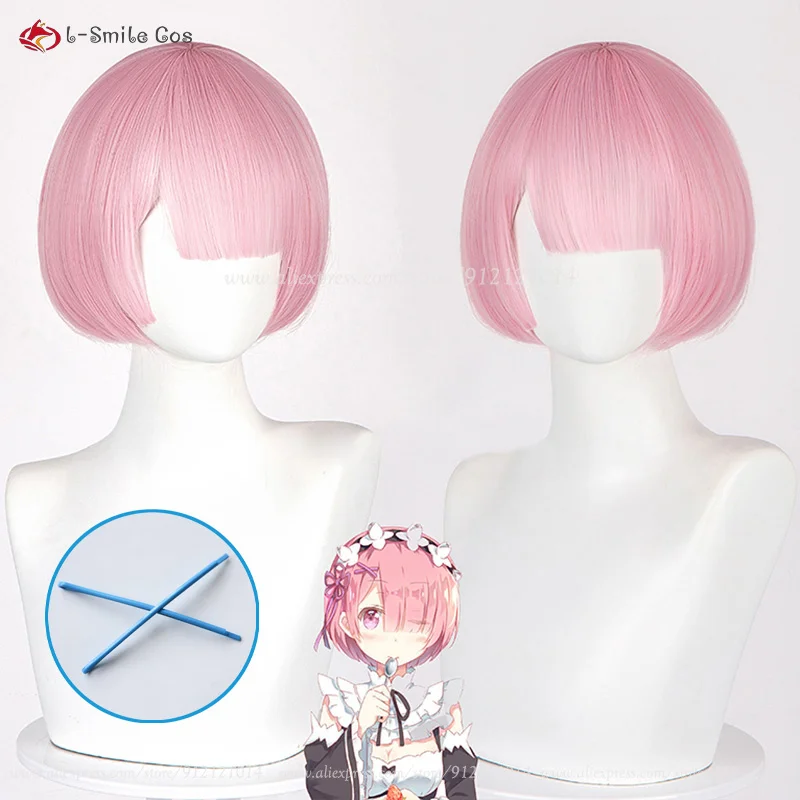 RAMI⭐︎　コスプレ　ウイッグ アニメのかつらレムコスプレ,ウィッグウィッグ,ショート,ロング