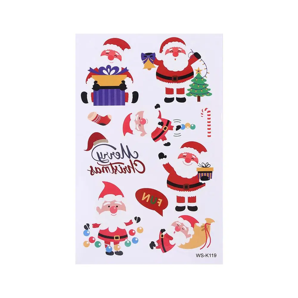 Festival supplies Arm Neck Decorate Gift Cartoon Christmas Tattoo Stickers Fake tattoo Temporary Tattoos Body Art Decals
