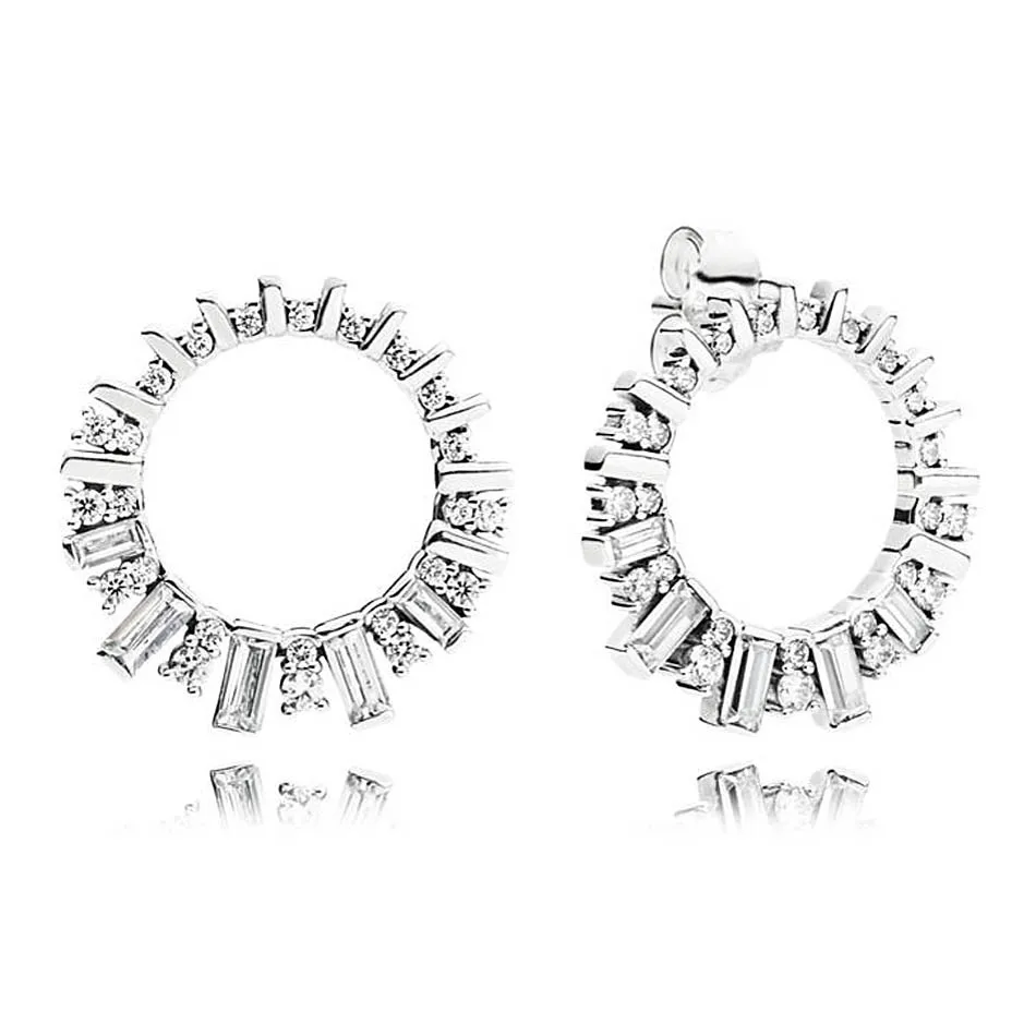 

Original Sparkling Glacial Beauty With Crystal Stud Earrings For Women 925 Sterling Silver Wedding Fashion Jewelry