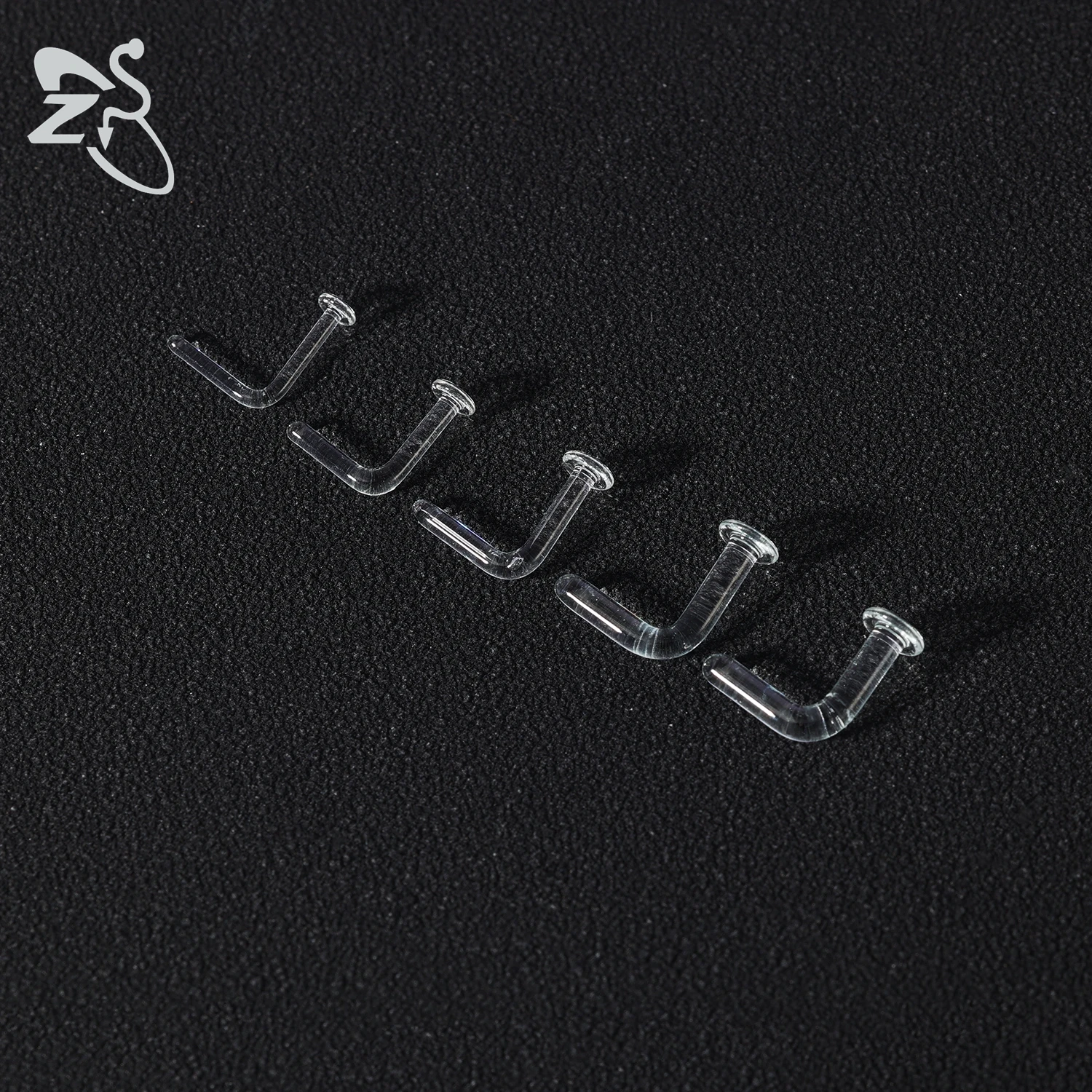 ZS 투명 유리 코 피어싱 리테이너, 보이지 않는 L/I 모양 코 스터드, 0.8-2.4mm 연골 Daith 나선 피어싱 쥬얼리, 1 PC