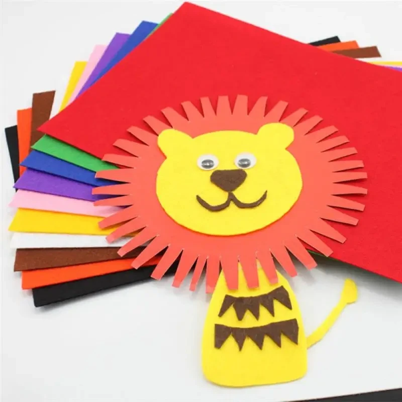 10 Colors Craft Felt Fabric Sheet 3.94 Inch Size Nonwoven Fabric For Kids Scrapbooking Doll Toy Sewing Quilting Patchwork Cloth