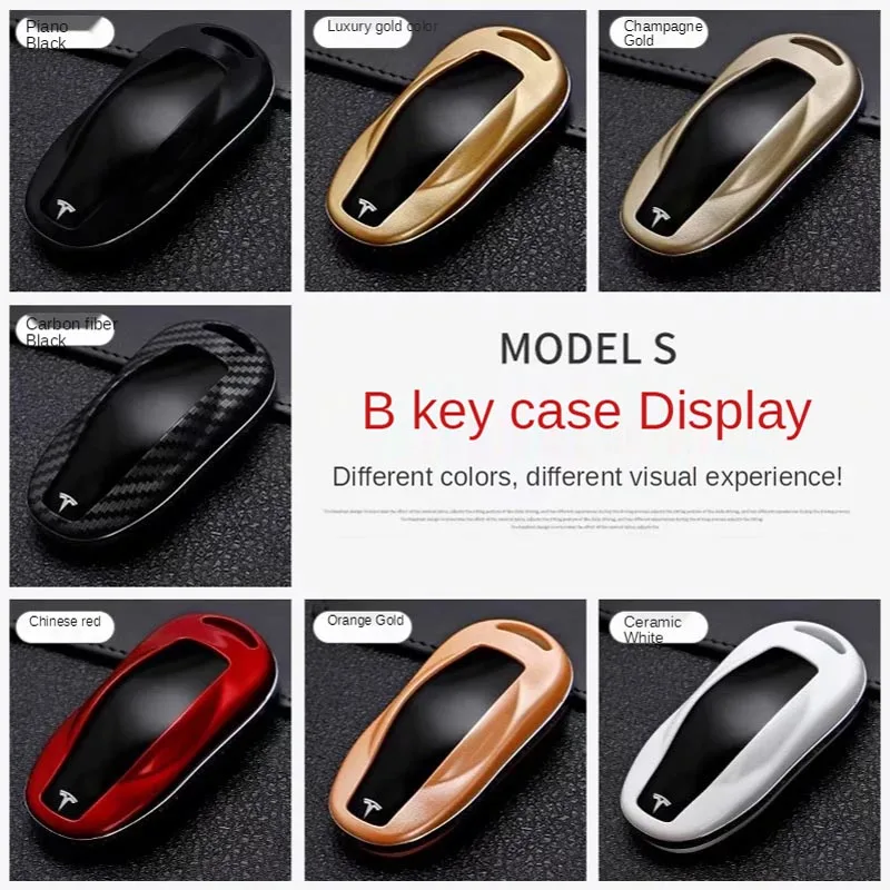 Custodia per chiave Auto in fibra di carbonio per Tesla Model X Y Model 3 S Holder telecomando Fob Shell portachiavi accessori Auto - S9f2d972f80714b04a80bf5325e4a56ecr