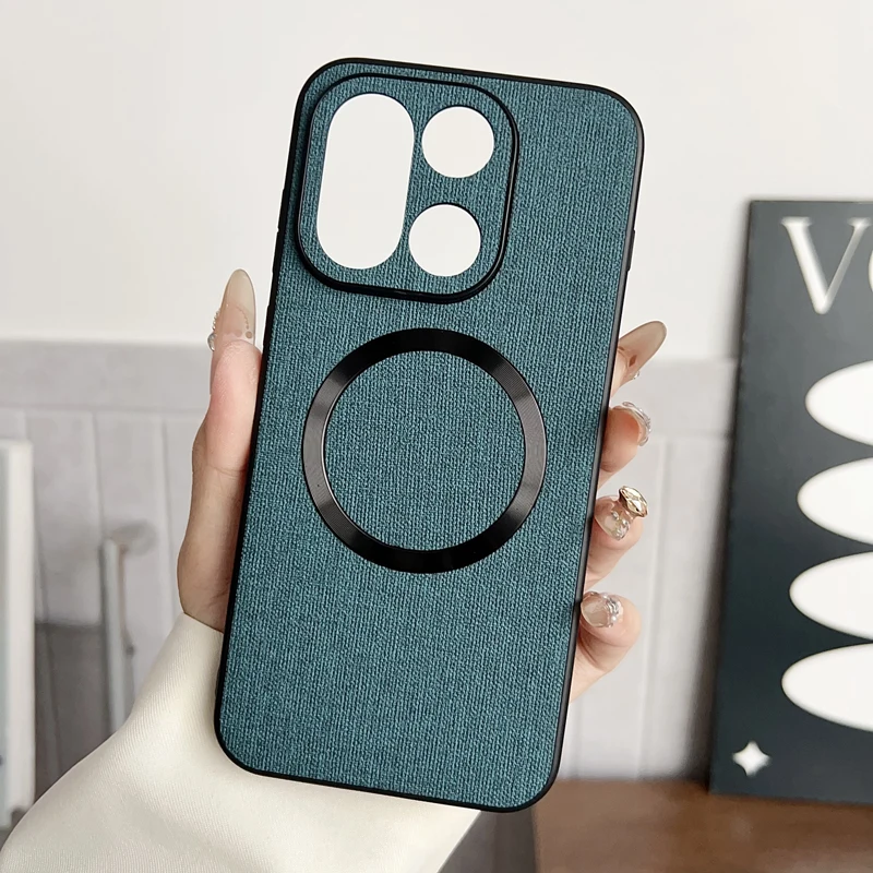 ELVEV Magnetic Woven Cloth Anti-Slip Phone Case with Premium TPU & Hard PC