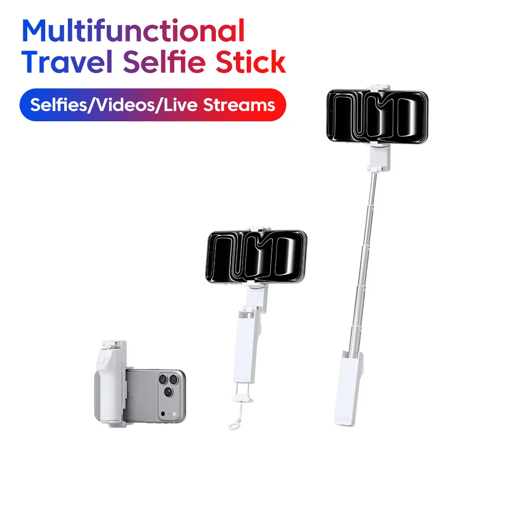 Mini perche à selfie télescopique portable et pliable avec support rotatif à 360° Bluetooth pour la photographie en extérieur et les voyages_voghion.com