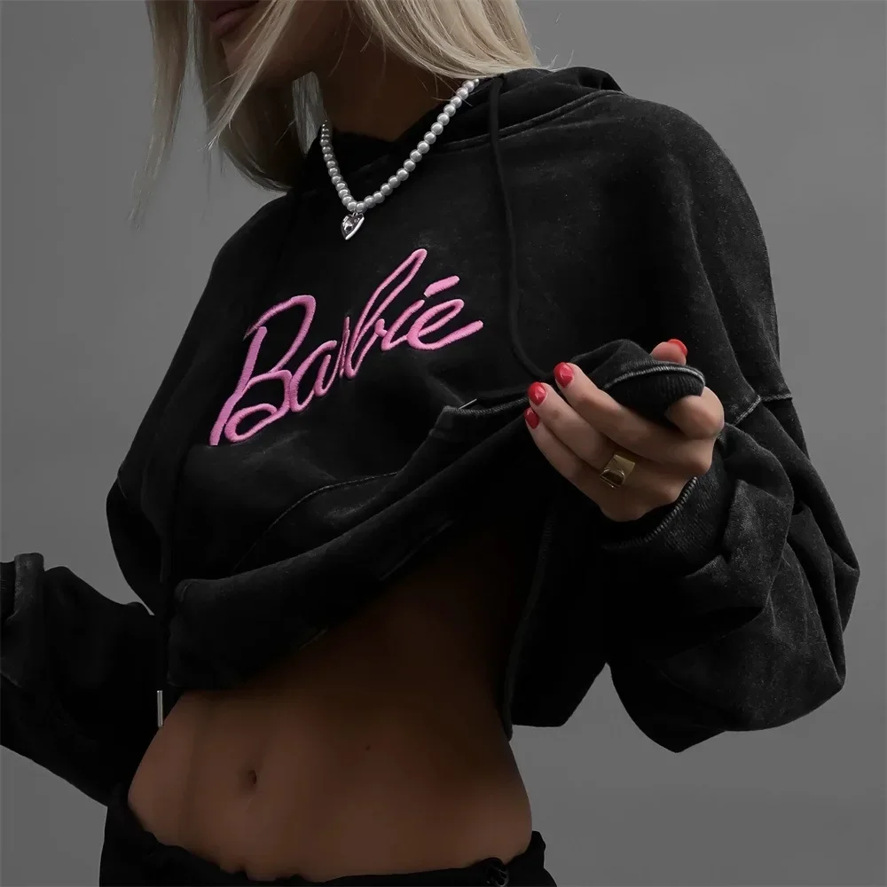 

Women's Retro Washed Vintage Fashion New Letter Printed Hoodie Autumn and Winter Long Sleeved Pullover Top