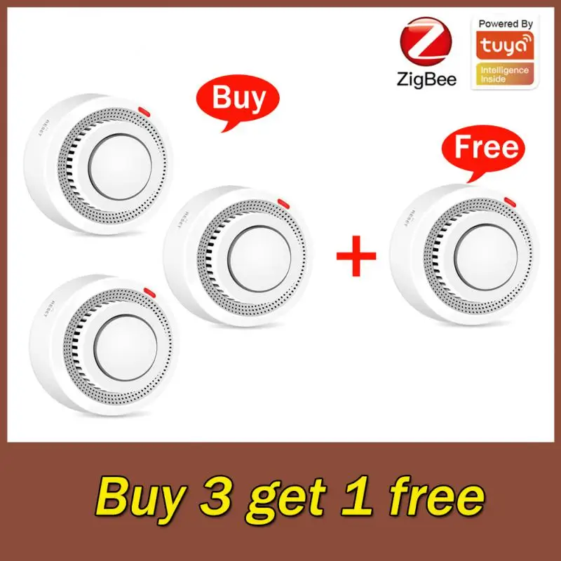 

Tuya Smart Zigbee WIFI Smoke Detector Smart Fire Alarm Progressive Sound Photoelectric Smoke Sensor Work With Tuya Zigbee Hub