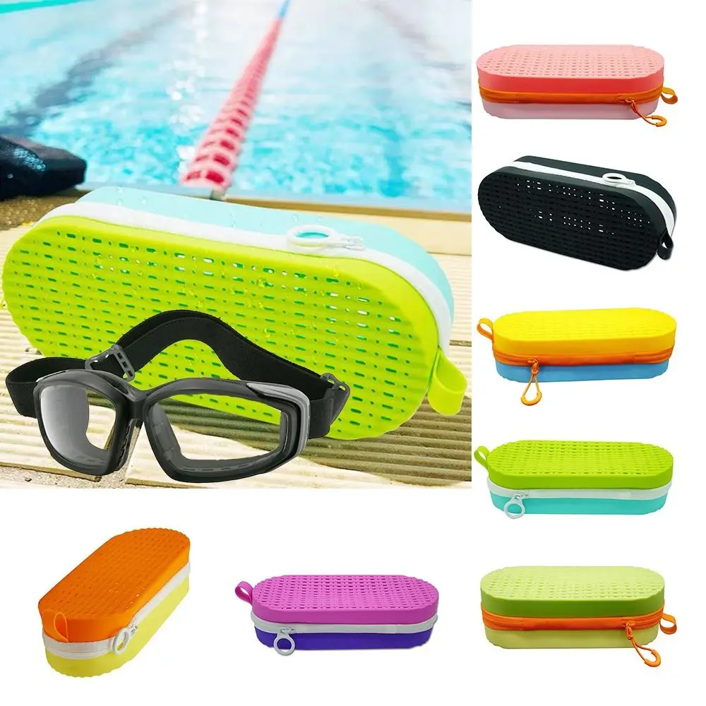 Men Women Portable Breathable Swimming Goggles Storage Box Silicone Glasses Box Holder Sunglasses Bag Reading Eyewear Case