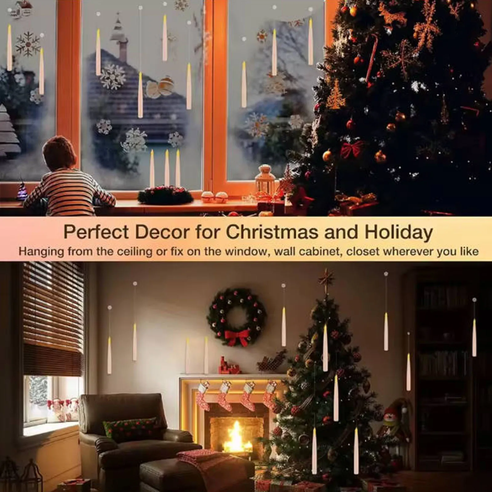 12/10 قطعة LED الشموع العائمة مع عصا سحرية عديمة اللهب شمعة طائرة الخفقان حرق الشموع لتزيين عطلة الزفاف