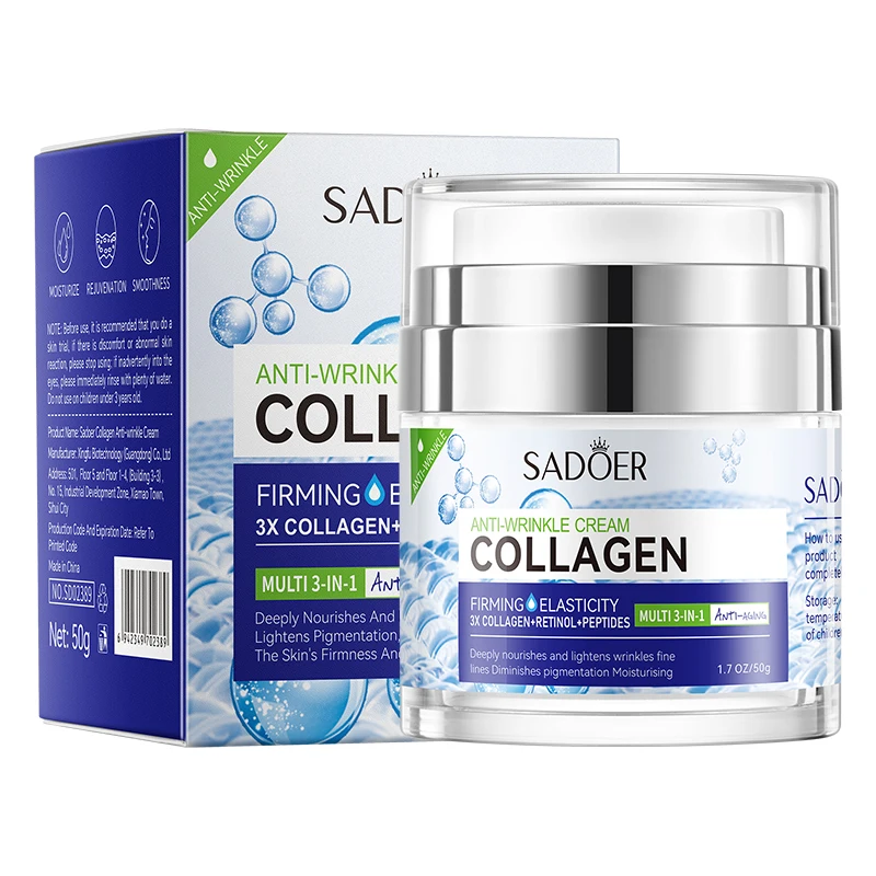 SADOER Vitamin C Collagen Face Cream Anti-aging Moisturizing Whitening Hydrating Facial Cream Day Creams Beauty Face Skin Care