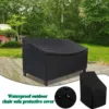 1PC Oxford Cloth Black Garden Furniture Cover Windproof Protective Cover Dustproof Outdoor Garden Chair Table Sofa Protector 1